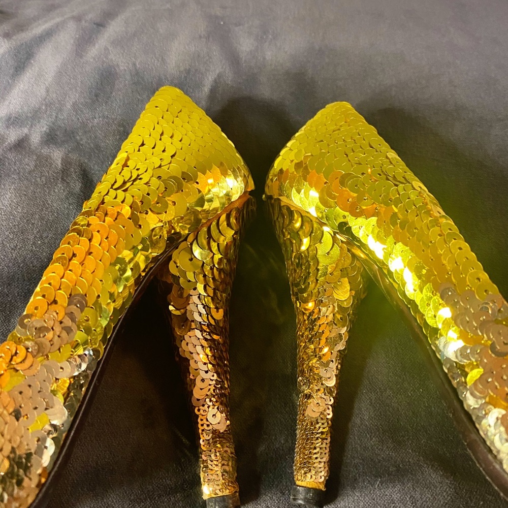 Vintage Miu Miu Sequin Heels Size 6 - image 4